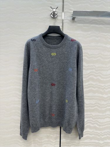洗練された GGロゴ カシミヤニット グッチ セーター 偽物 ユニセックス グレー