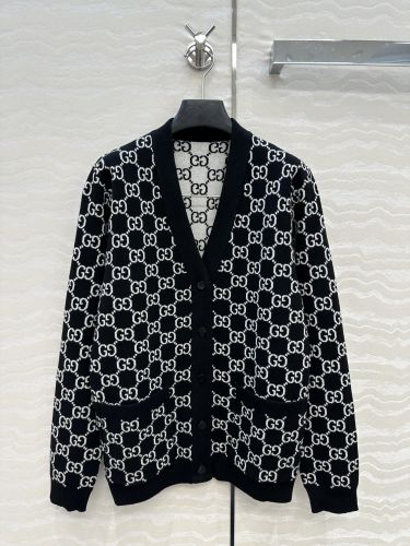 グッチ ニット 偽物 GGウール ジャカード リバーシブルカーディガン ブラック