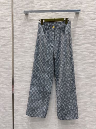 GGジャカード ロングパンツ グッチ パンツ 偽物 ズボン グレー