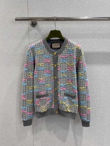 目を引く GG クルーネックカーディガン グッチ ニット 偽物 トップス