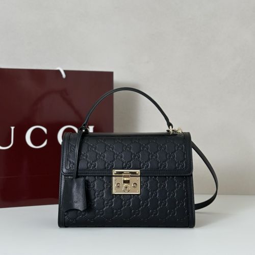 グッチ バッグ スーパーコピー 838998 パドロック ミディアム ハンドバッグ ブラック