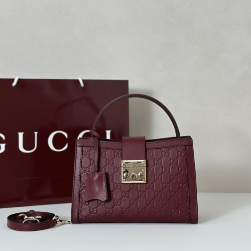 グッチ バッグ スーパーコピー パドロックミディアム ハンドバッグ 838992 ワイン