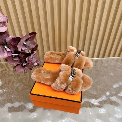 もこもこ感が可愛い♥エルメス スーパーコピー HERMES Giulia サンダル ブラウン