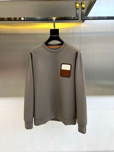 カジュアル クルーネック スウェットシャツ エルメス Tシャツ コピー グレー