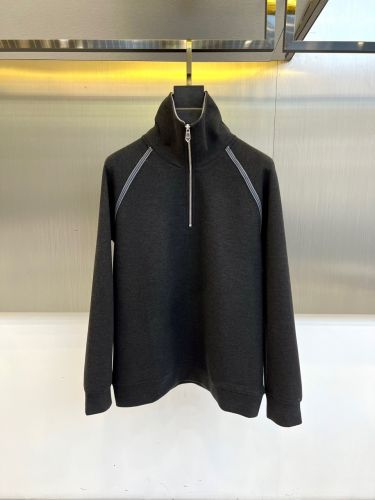 洗練された カジュアル エルメス Tシャツ コピー ハーフジップ スウェットシャツ ダークグレー