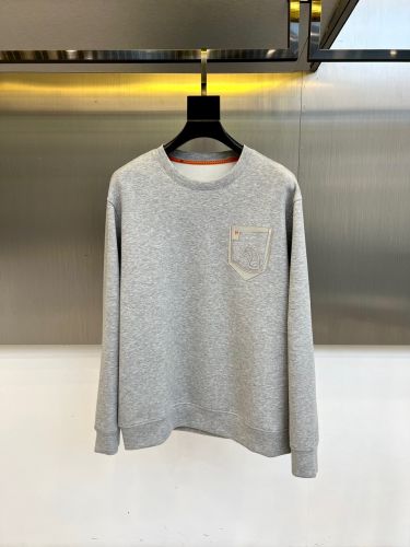 定番 カジュアル スウェットシャツ エルメス Tシャツ コピー クルーネック グレー
