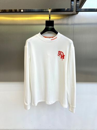 シンプル 洗練された ロゴ 長袖Tシャツ エルメス Tシャツ 偽物 合わせやすい ホワイト