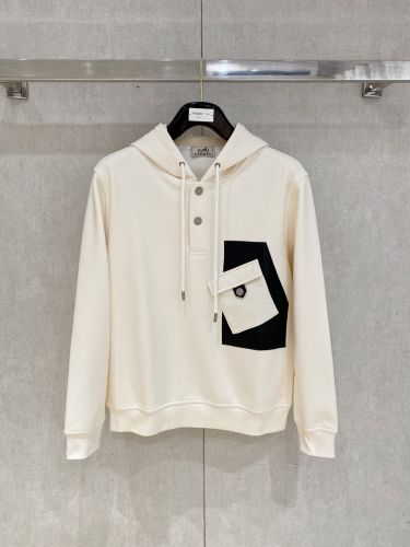 洗練された おしゃれ コットン フーディー エルメス パーカー 偽物 ホワイト