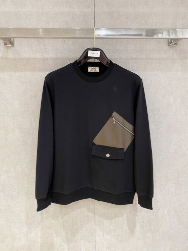 スタイリッシュ スウェットシャツ エルメス Tシャツ 偽物 プルオーバー ブラック