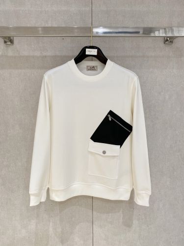 スタイリッシュ エルメス Tシャツ 偽物 カジュアル コットン スウェットシャツ ホワイト