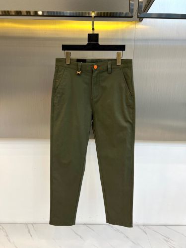 エルメス パンツ 偽物 シンプル 洗練された チノパンツ ズボン グリーン