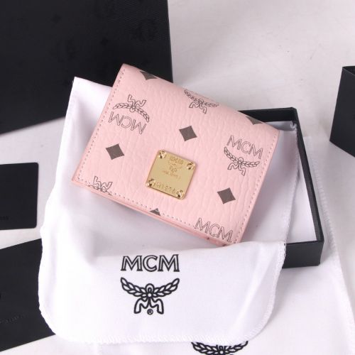 コンパクト 二つ折り財布 おしゃれ エムシーエム 財布 コピー ウォレット ピンク