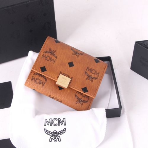 定番 人気 エムシーエム 財布 コピー コンパクト 三つ折り財布 ウォレット ブラウン