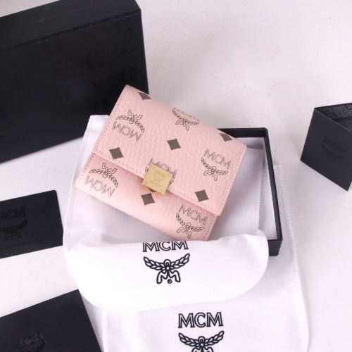 人気 定番 コンパクト 三つ折り財布 エムシーエム 財布 コピー ウォレット ピンク