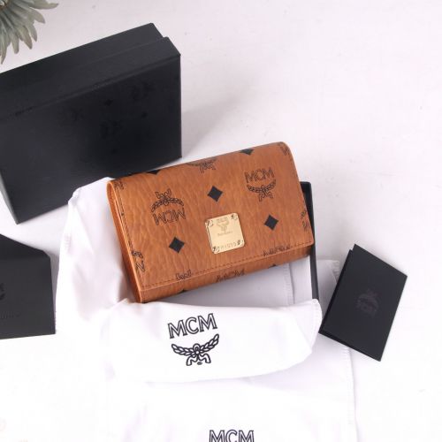 コンパクト エムシーエム 財布 スーパーコピー 3つ折り財布 ウォレット ブラウン