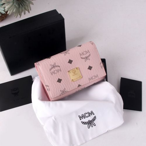 エムシーエム 財布 スーパーコピー コンパクト 3つ折り財布 ウォレット ピンク