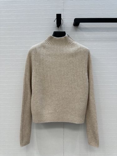 シンプル 上品 ハイネック リブ編みニットトップス エルメス セーター コピー ベージュ
