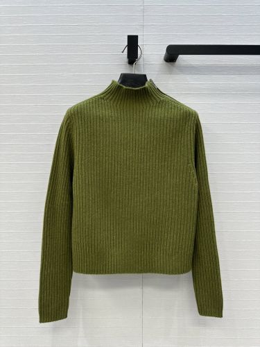 シンプル 上品 ハイネック リブ編みニットトップス エルメス セーター コピー グリーン