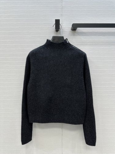 シンプル 上品 ハイネック リブ編みニットトップス エルメス セーター コピー ブラック