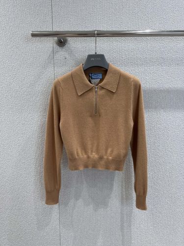 おしゃれ ハーフジップ カシミヤ ポロセーター プラダ セーター 偽物 トップス