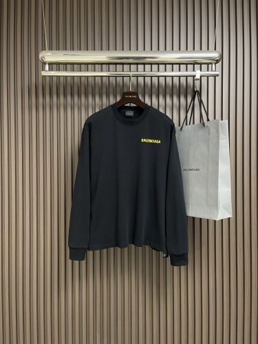 ベーシック ロゴプリント 長袖Tシャツ バレンシアガ Tシャツ 偽物 コットン ブラック