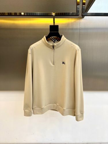 上品 カジュアル ハーフジップ 長袖Tシャツ バーバリー Tシャツ 偽物 ベージュ