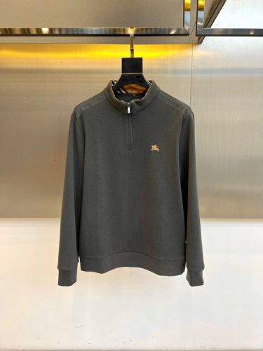 上品 カジュアル ハーフジップ 長袖Tシャツ バーバリー Tシャツ 偽物 グレー