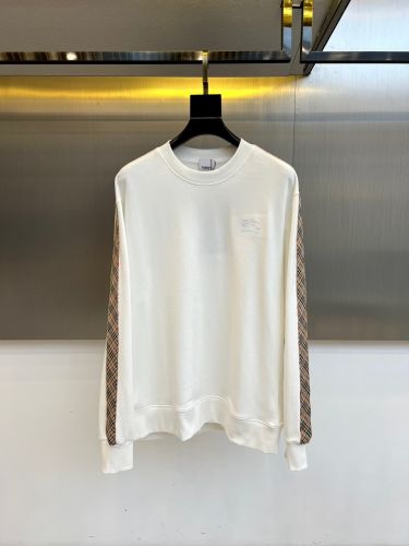 チェックトリム クルーネック スウェットシャツ バーバリー Tシャツ 偽物 ホワイト
