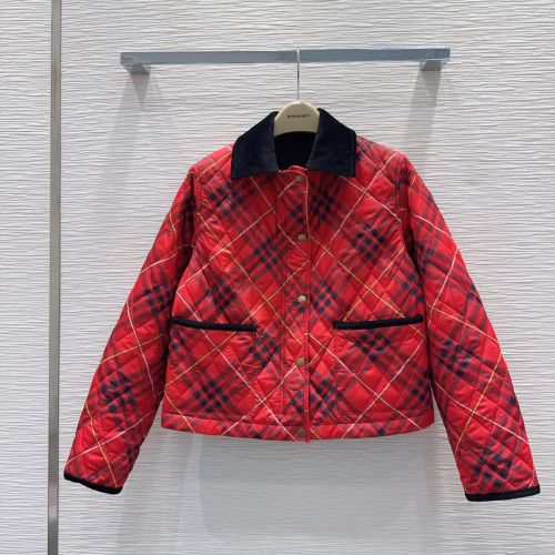 バーバリー ジャケット 偽物 クロップド チェック キルティングジャケット ブルゾン