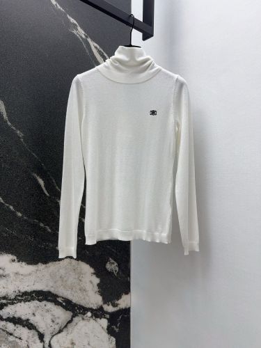 シンプル トリオンフ刺繍 タートルネック トップス セリーヌ Tシャツ 偽物 ホワイト
