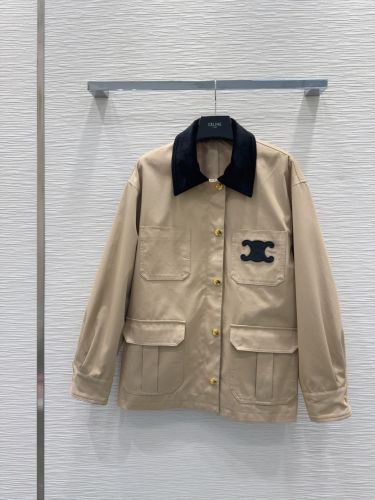 洗練された カジュアル トリオンフ ブルゾン セリーヌ ジャケット 偽物 ベージュ