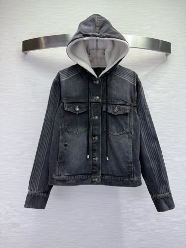 DiorAlps フード付き オーバーサイズ デニムジャケット クリスチャン・ディオール ジャケット コピー グレー