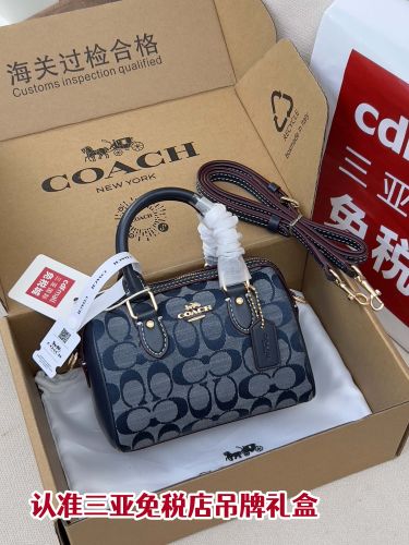定番 人気 シグネチャー柄 コーチ バッグ スーパーコピー ミニボストンバッグ
