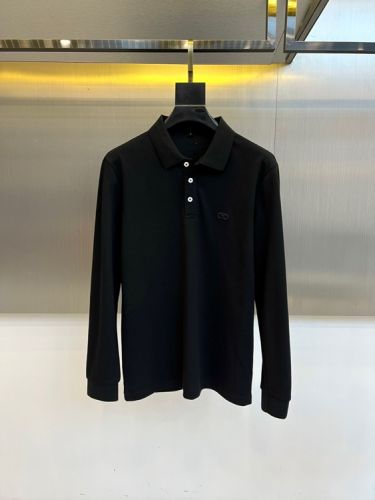 洗練された シンプル サルヴァトーレ・フェラガモ Tシャツ 偽物 長袖 ポロシャツ ブラック