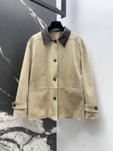 洗練された スエード シャツジャケット クロエ ジャケット 偽物 ベージュ
