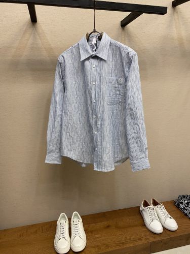 カジュアル コットン ストライプシャツ ロエベ シャツ コピー トップス