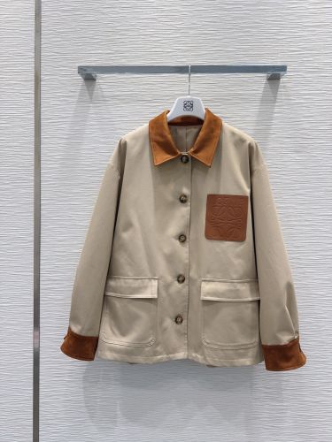 カジュアル おしゃれ コットン アウター ロエベ ジャケット コピー ベージュ