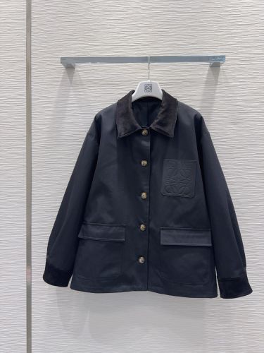 カジュアル おしゃれ コットン アウター ロエベ ジャケット コピー ブラック