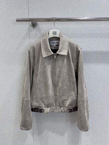 洗練された スタイリッシュ スエードブルゾン ロエベ ジャケット 偽物 レディース