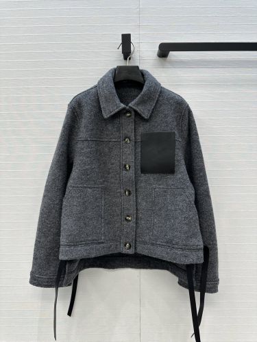 ロエベ ジャケット コピー クラシック 人気 ウール ワークウェアジャケット グレー