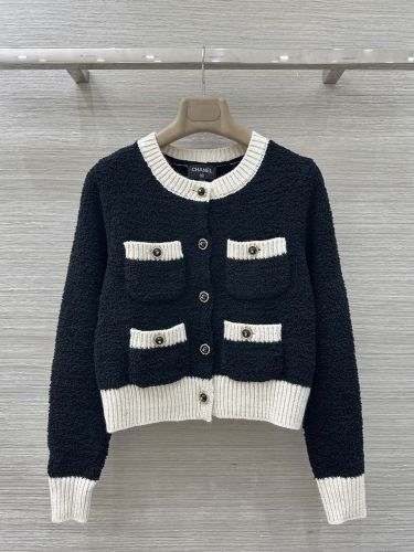 長く使えるデザイン★ココマークボタンカーディガン シャネル ニット コピー ブラック