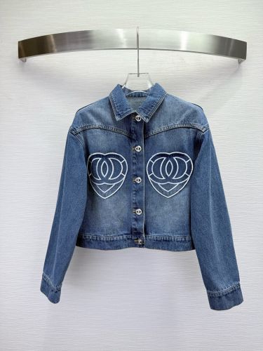 おしゃれ クロップド デニムジャケット シャネル ジャケット 偽物 レディース