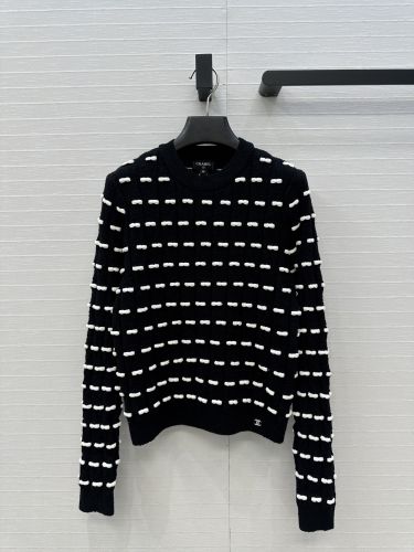 大人可愛い 25K プルオーバー シャネル セーター コピー ウールブレンド ブラック