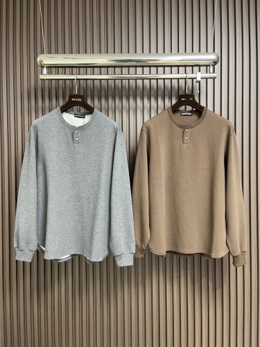 カジュアル コットン ヘンリーネック 長袖Tシャツ クロムハーツ Tシャツ 偽物 