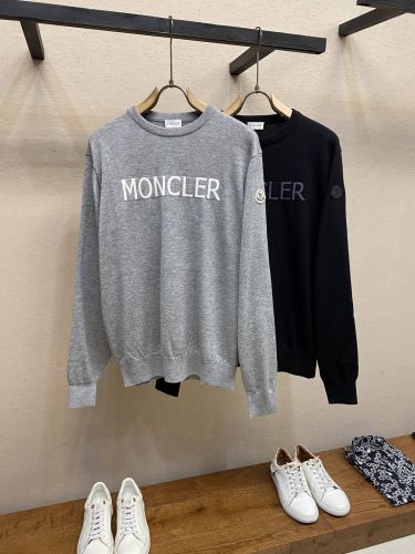 シンプル ジャガードロゴ モンクレール セーター 偽物 クルーネック プルオーバー