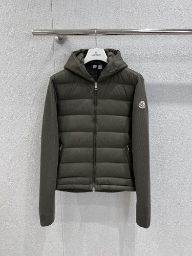 洗練された 上品 ニット切り替え ブルゾン モンクレール ダウンジャケット 偽物 グリーン