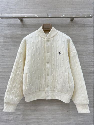 ケーブル編み ボンバージャケット ラルフローレン ニット コピー ウール＆カシミヤ ホワイト