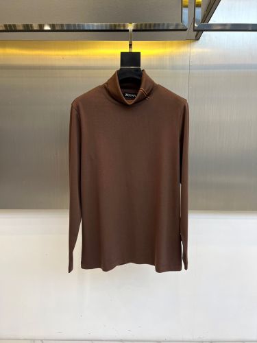 シンプル タートルネック ロングスリーブTシャツ エルメネジルド・ゼニア Tシャツ 偽物 ブラウン