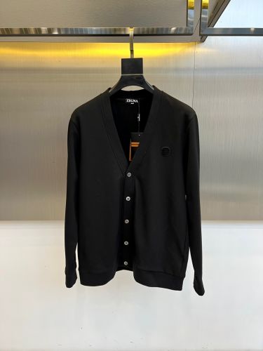 洗練された エルメネジルド・ゼニア 偽物 シンプル Vネック カーディガン ブラック