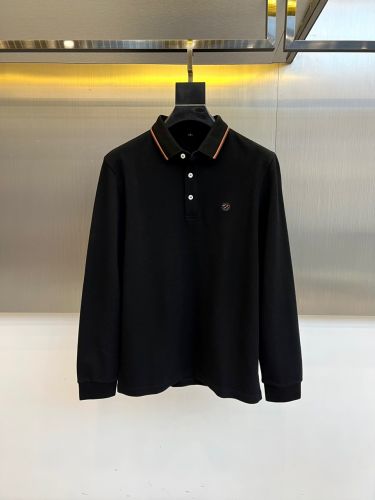洗練された クラシック エルメネジルド・ゼニア Tシャツ コピー 長袖 ポロシャツ ブラック